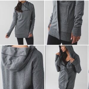 Lululemon Athletica Women's Wrap Up Heathered Gray Hooded Jacket, sz 6?